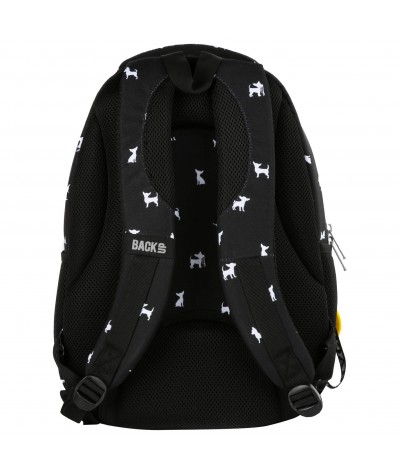 Czarny plecak szkolny z pieskiem chihuahua dla dziewczynki BackUP N81 szelki