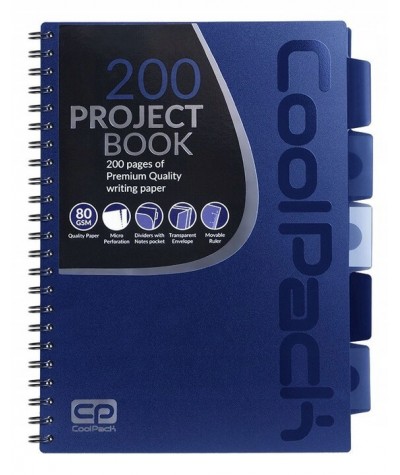 Notatnik na spirali B5 / 200 str. w kratkę COOLPACK CP DARK BLUE - GRANATOWY