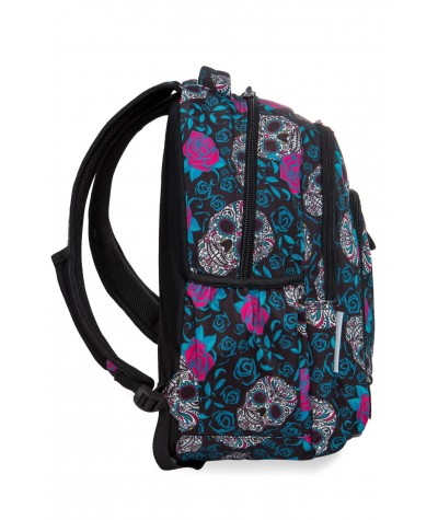 Plecak szkolny w czaszki i róże dla dziewczyny USB CoolPack Strike L