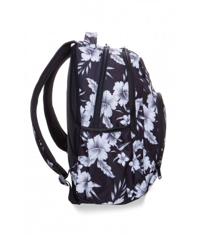 Dwukomorowy plecak szkolny kwiaty do liceum CoolPack White Hibiscus Break