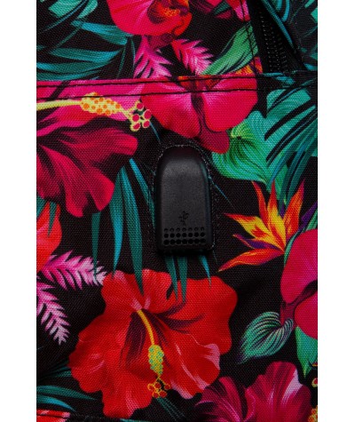 Plecak szkolny hawajskie kwiaty młodzieżowy CoolPack Maui Dream Brek wyjście USB