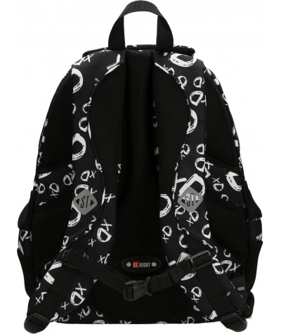 Plecak z pasem piersiowym XD czarny z napisami trzykomorowy ST.RIGHT xD BP02