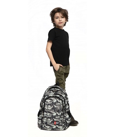 Plecak dla chłopca do 1 klasy z dinozaurami i moro wzory ST.RIGHT 2019
