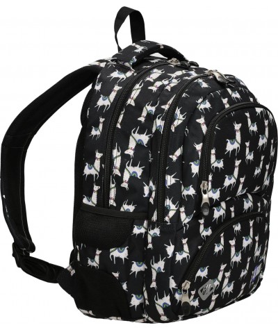  	Czarny plecak szkolny z lamą lama z kieszenią termiczną ST.RIGHT LAMAS BP07