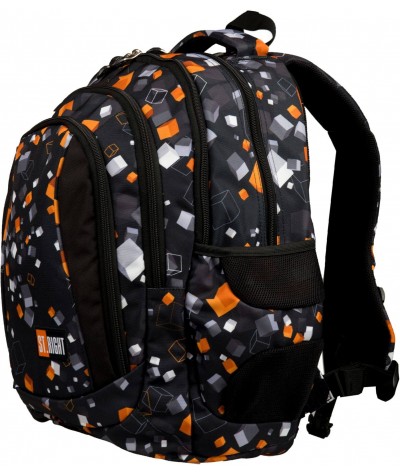Brązowy plecak szkolny młodzieżowy w pixele dla chłopca ST.RIGHT CUBES BP04
