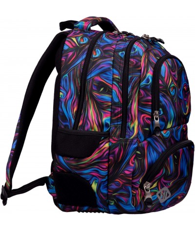  	Kolorowy plecak szkolny z kieszonkami na bidony i kieszenią termiczną ST.RIGHT BLUE ILLUSION BP07