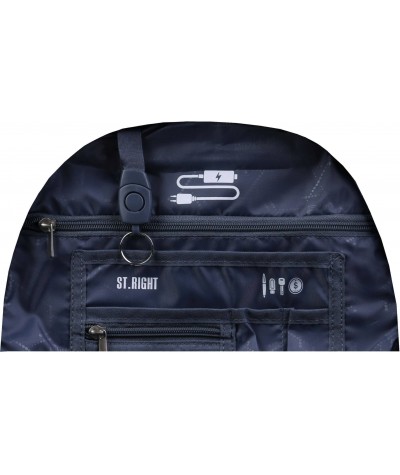 Kolorowy plecak szkolny kieszeń termiczna organizer ST.RIGHT BLUE ILLUSION BP07