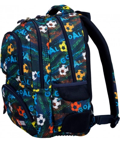Plecak szkolny z piłką nożną kieszeń termiczna kolorowe piłki ST.RIGHT GOAL BP07