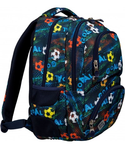 Plecak szkolny z piłką nożną kieszeń termiczna kieszeń na bidon ST.RIGHT GOAL BP07
