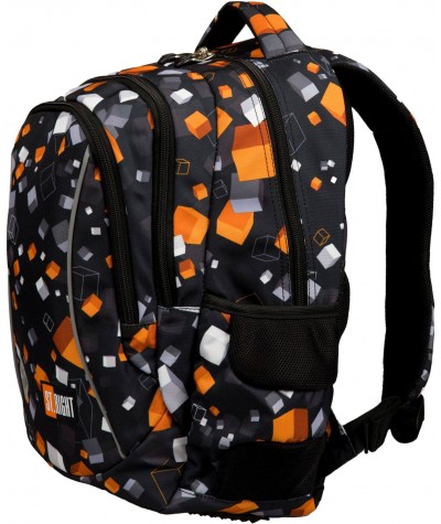 Brązowy plecak do 1 klasy w pixele kostki dla chłopca ST.RIGHT CUBES BP26