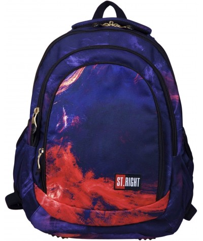 Modny plecak szkolny młodzieżowy z ogniem lawą płomienie ST.RIGHT FLAMES BP04