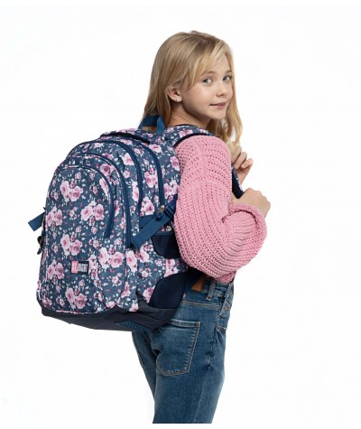 Jeansowy plecak dla dziewczyny ST.RIGHT ROSES BP01