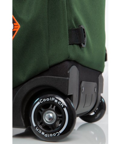 Zielony plecak z kółkami z naszywkami CoolPack Junior Badges Green