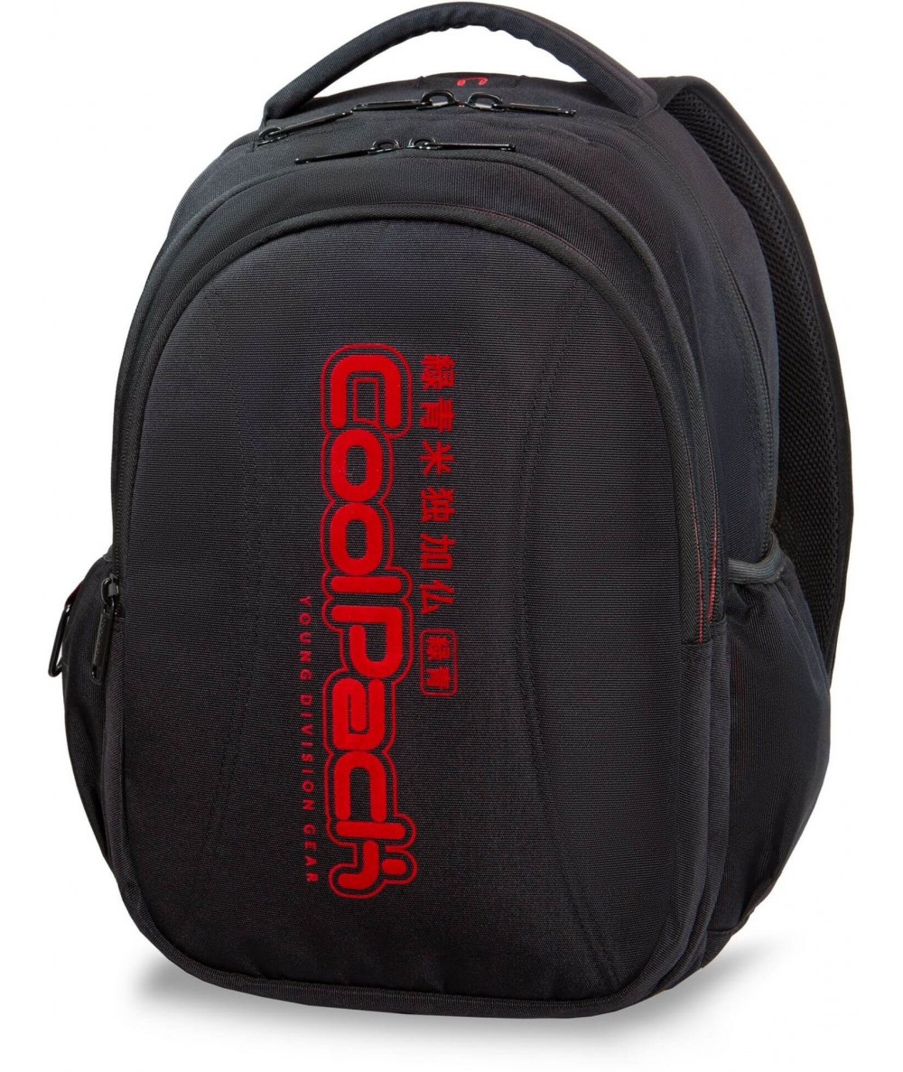 Plecak młodzieżowy CoolPack CP JOY XL SUPER RED czarny z czerwonym napisem