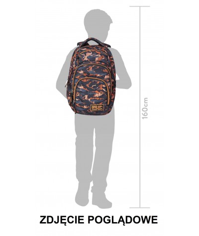 Lekki plecak szkolny w zygzaki dla dziewczynki CoolPack Flexy Vance proporcje
