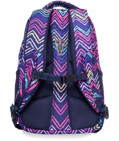 Lekki plecak szkolny z profilowanymi plecami w zygzaki dla dziewczynki CoolPack Flexy Vance