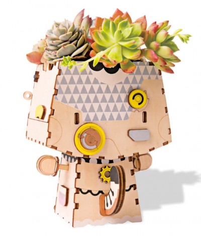Drewniana doniczka do kwiatków kotek Colorino kreatywna z klocków 70 elementów DIY