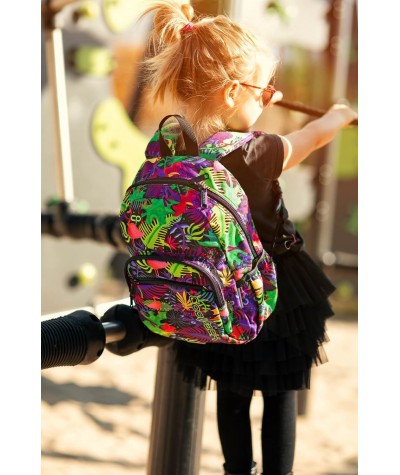 Mały plecak dla dziewczynki z flamingami kolorowy CoolPack Jungle Mini