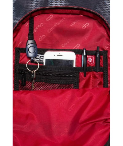 Szary plecak szkolny dla chłopca mgła CoolPack Misty Red Basic Plus organizer