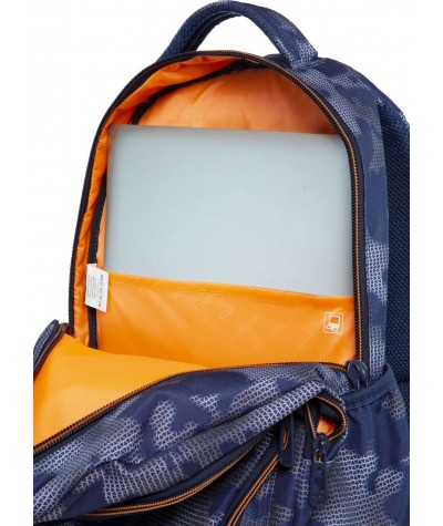 Niebieski plecak szkolny dla chłopca CoolPack Misty Tangerine Basic kieszeń na laptopa