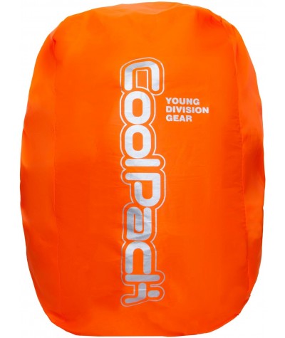 Pokrowiec przeciwdeszczowy na plecak CoolPack pomarańczowy z odblaskami