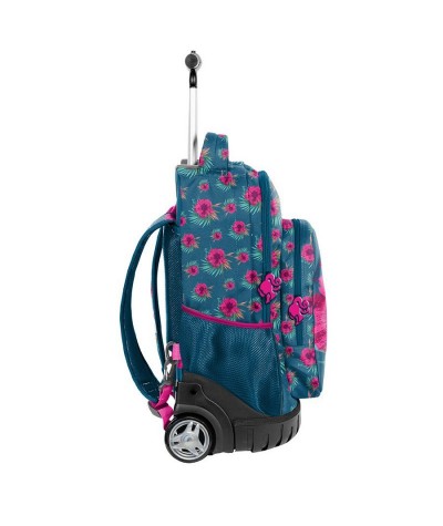 Plecak szkolny na kółkach Barbie z kwiatem hibiskusa dla dziewczynki 