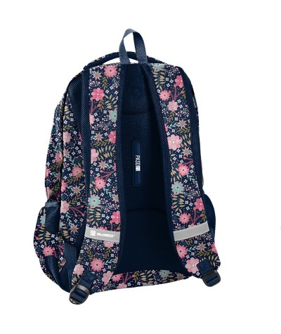 Kolorowy plecak szkolny z profilowanymi plecami w kwiatki Paso dla dziewczynki