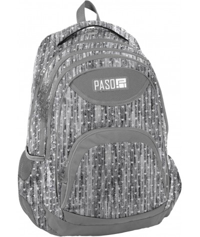 Plecak szkolny PASO szary melanż w serduszka