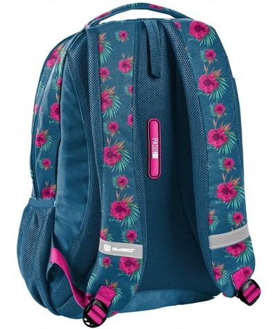Plecak szkolny młodzieżowy Barbie z kwiatem hibiskusa Paso tył