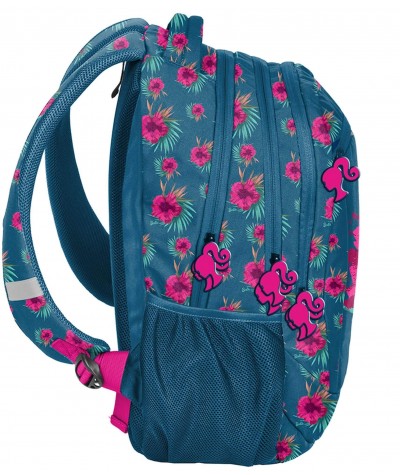 Plecak szkolny młodzieżowy Barbie w kwiaty hibiskusa dla dziewczyny Paso