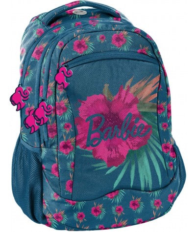 Plecak młodzieżowy PASO BARBIE niebieski z hibiskusem