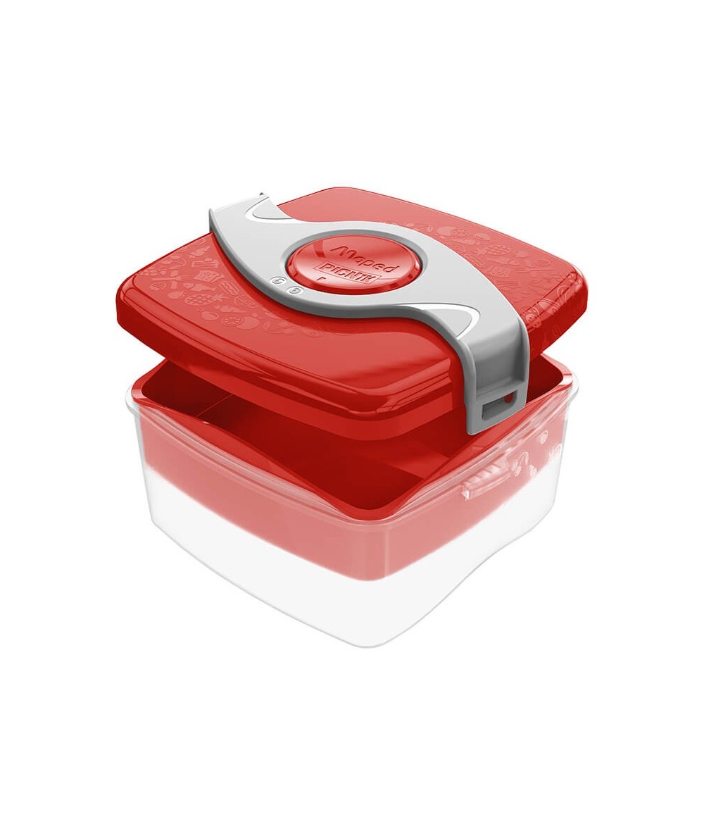 Lunchbox 2w1 średni Maped Picnik czerwono-szary śniadaniówka BPA FREE