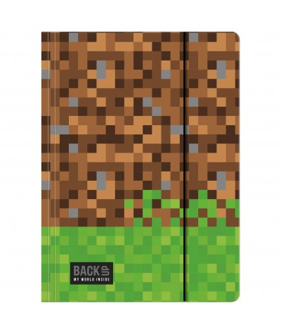 Teczka z gumką A4 kostki pixele dla fana Minecrafta BackUP
