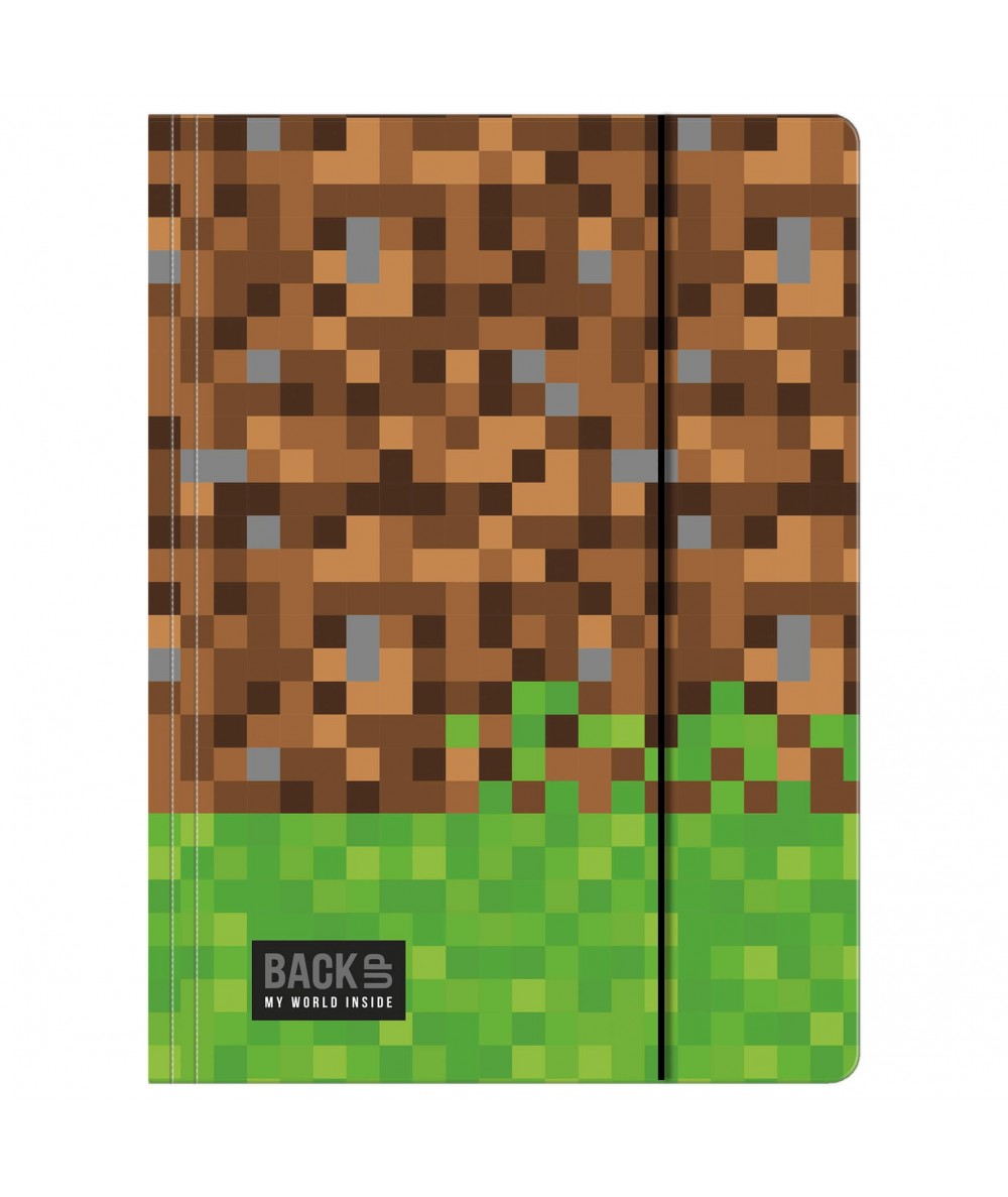 Teczka z gumką A4 kostki pixele dla fana Minecrafta BackUP