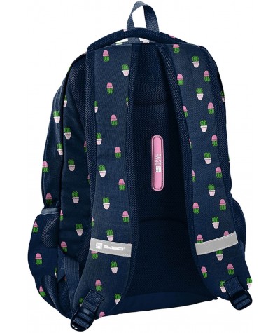 Granatowy plecak z kaktusami dla dziewczynki szkolny do klas 1-3 Paso