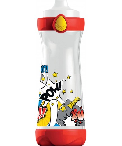 Czerowo-biała butelka ergonomiczna z uchwytem Maped Picnik BPA FREE komiks