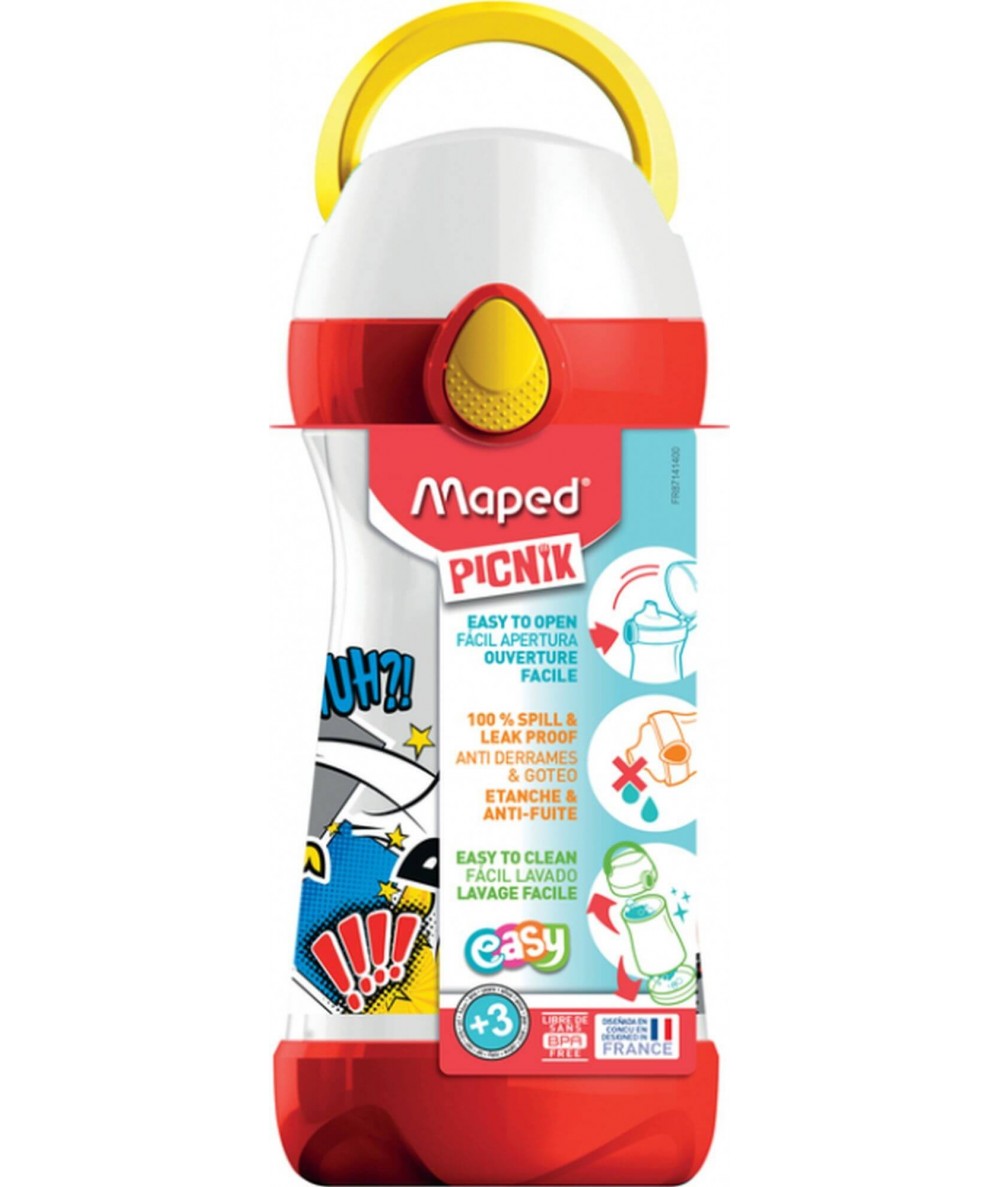  	Bidon czerwono-biały Comics system push 430ml Maped BPA free mały
