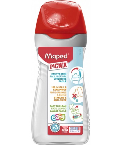 Bidon na wodę czerowno-szary 430ml Maped BPA free mały