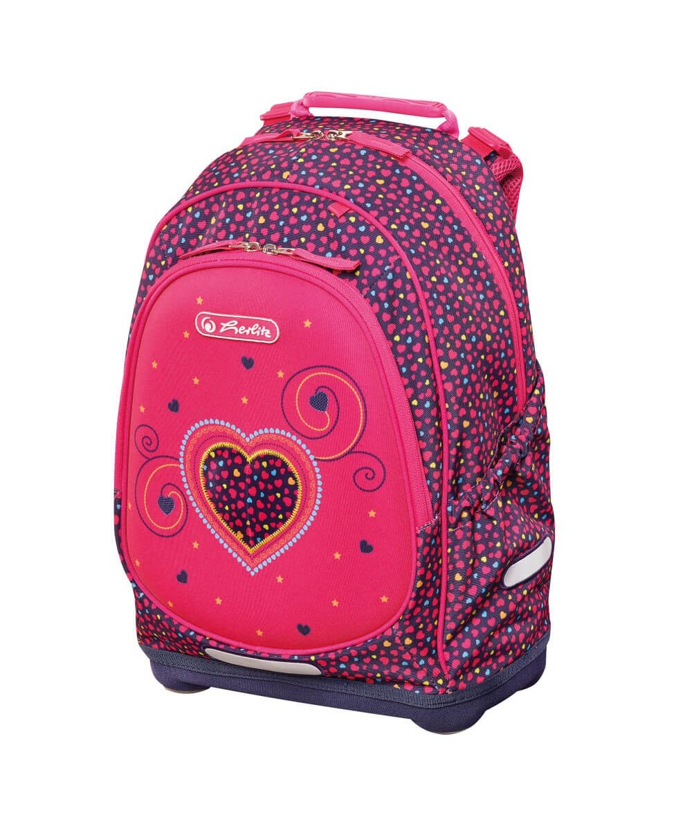Plecak szkolny ergonomiczny HERLITZ BLISS PINK HEARTS z dużym sercem