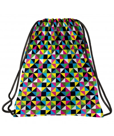 Worek szkolny na buty BackUP w kolorowe trójkąty KALEJDOSKOP A34