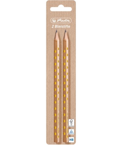 Ołówek HERLITZ Pure Glam z naturalnego drewna w złote kropki
