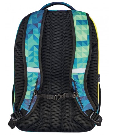 Zielon-niebieski plecak trzykomorowy z profilowanymi plecami szkolny na laptopa Herlitz be.bag