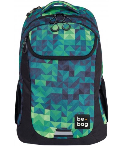 Zielon-niebieski plecak z odblaskami trzykomorowy szkolny na laptopa Herlitz be.bag
