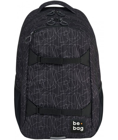 Plecak na deskorolkę dwukomorowy czarny Herlitz be.bag be.explorer szkolny Geo Lines