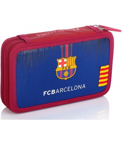 Piórnik FC Barcelona dwukomorowy z wyposażeniem FC-236 Blaugrana