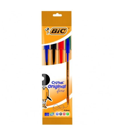 Długopisy BIC Orange (zielony, czarny, czerwony, niebieski) - 4szt.