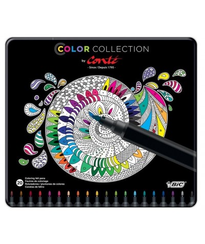 Czarne kredki BIC Color Collection 24 kolory by Conté