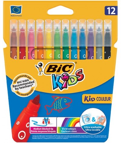 Pisaki flamastry BIC KIDS kid couleur 12 kolorów