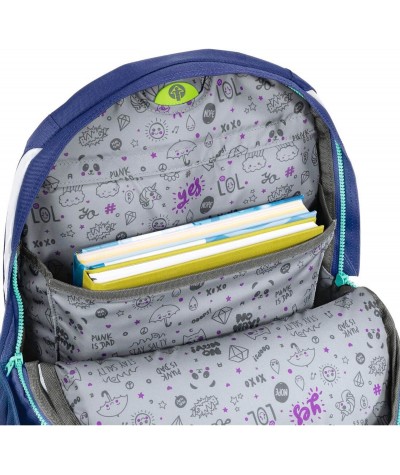 Szary plecak szkolny z kieszenią na laptop Coocazoo ScaleRale Patchy Grey dla dziewczyny HAMA