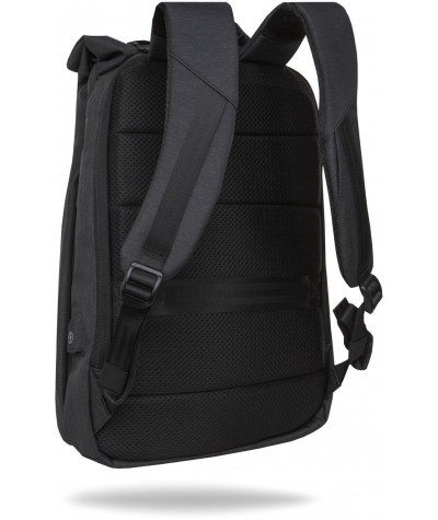 Plecak na laptopa męski miejski zwijany czarny 15,6" r-bag Hopper